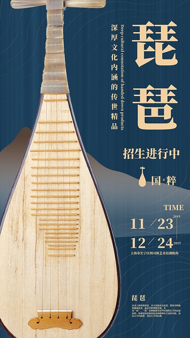 乐器琵琶招生海报
