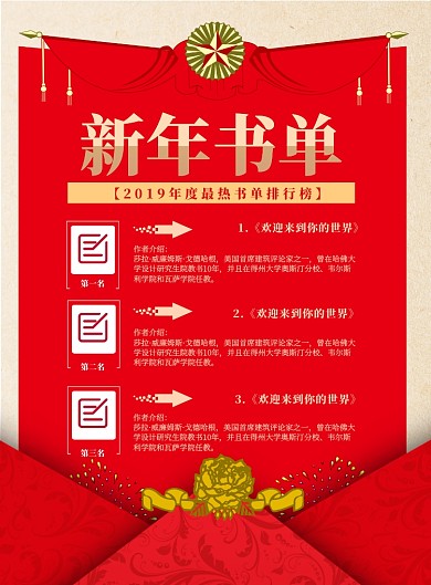 复古风新年书单印刷海报