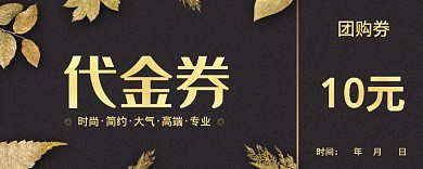 黑色简约10元代金券