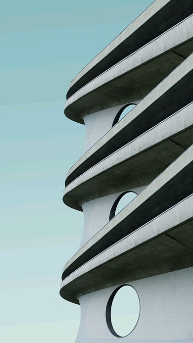 复古建筑线条简约商业手机壁纸海报