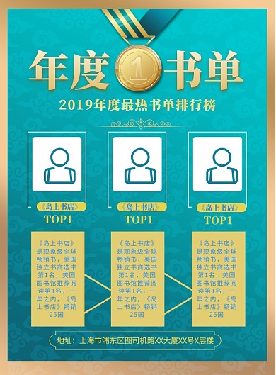 时尚年度畅销书单印刷海报
