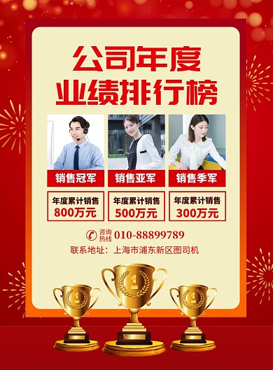 公司年度业绩排行榜宣传广告印刷海报