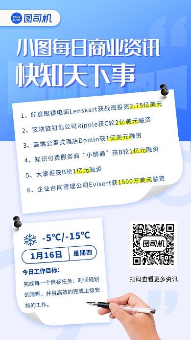 日签月签每日资讯手机海报