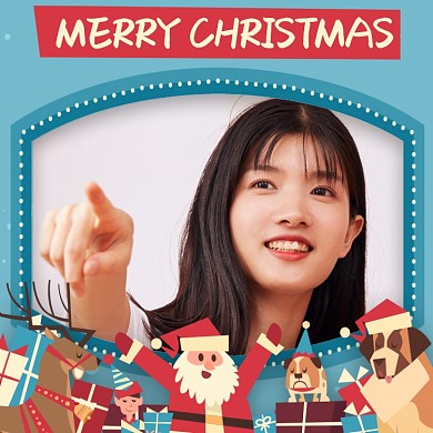 湖蓝清新圣诞快乐头像淘宝直通车图片