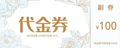 小清新简约100元代金券