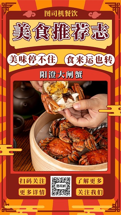 美食推荐志手机海报