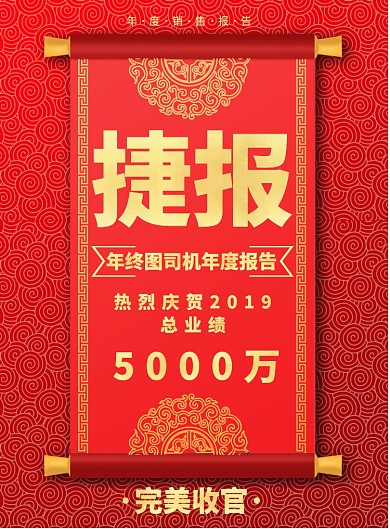 年度销售捷报印刷海报