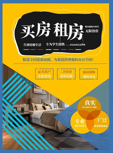 时尚房租中介印刷海报