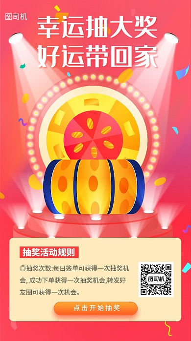 幸运大转盘抽奖手机海报