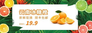 特产云南冰糖橙生鲜水果促销打折海报