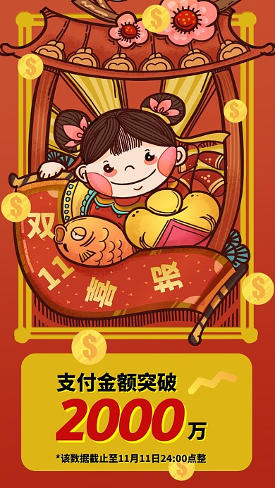 双十一双十二战报喜报促销手机海报