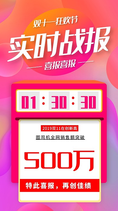双十一战报手机海报