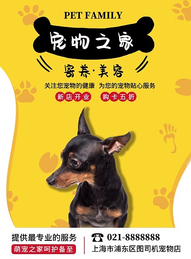 宠物店宣传开业促销印刷宣传海报