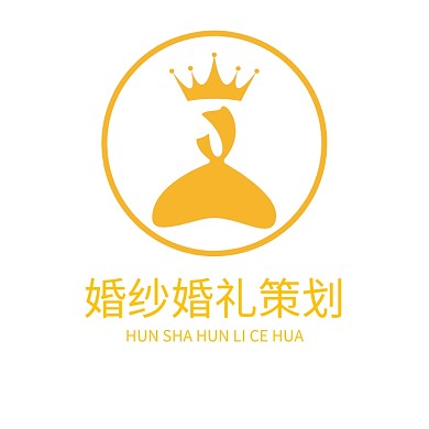 婚礼婚纱策划黄色logo