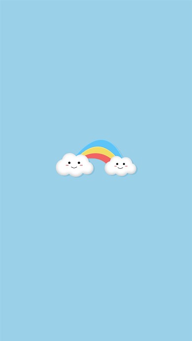 可爱云朵插画手机壁纸