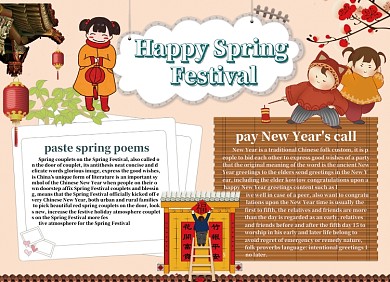 开心过春节新年文化小报