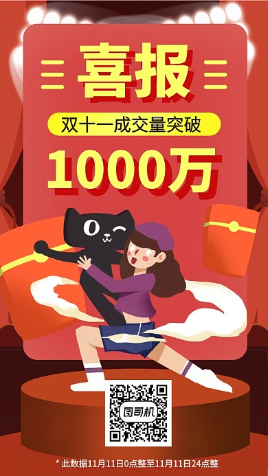 喜报战报双十一双十二促销手机海报