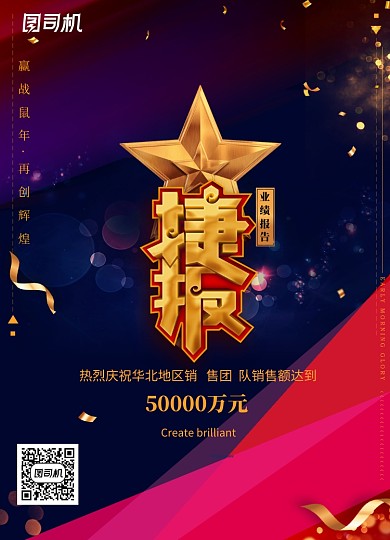 炫彩时尚企业年会捷报海报