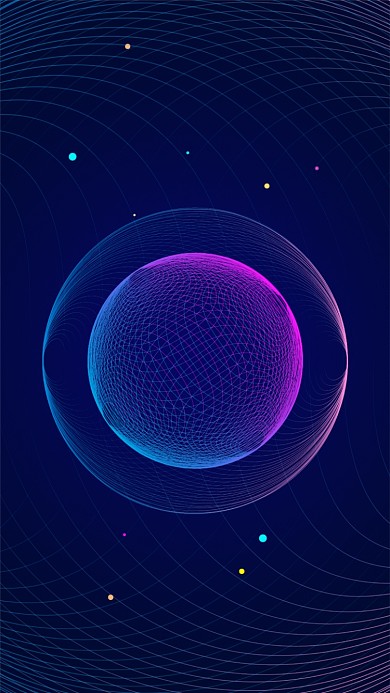 科技感线条渐变手机壁纸海报
