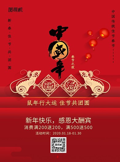 红色创意中国年春节海报