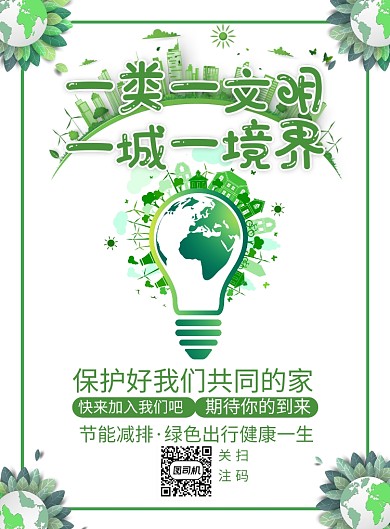 创意时尚环保宣传印刷海报