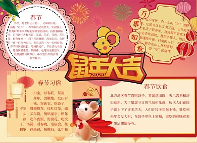 2020鼠年大吉小报