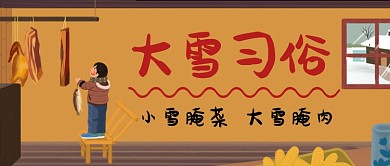 二十四节气大雪手绘手机首图