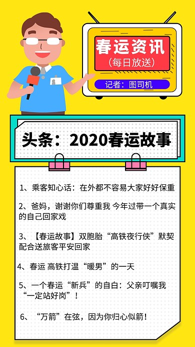 简约大气春运资讯海报
