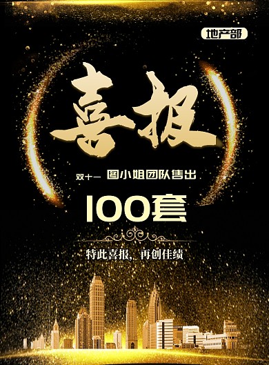 时尚地产公司捷报印刷海报