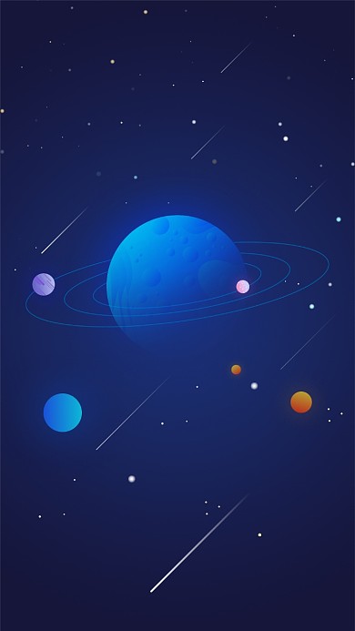 星空插画手机壁纸