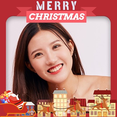 红色喜庆圣诞快乐头像淘宝直通车图片