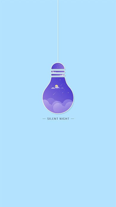 灯泡夜空世界手机壁纸海报