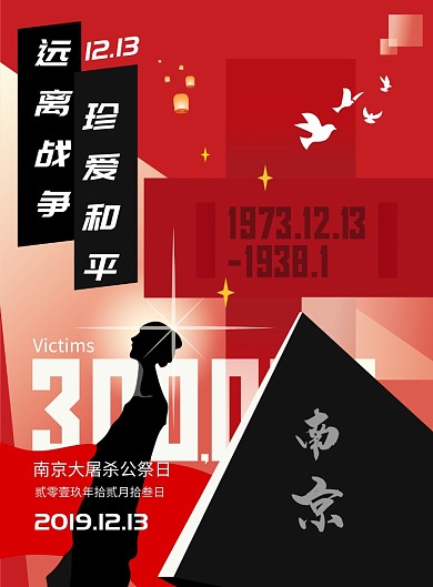 南京大屠杀公祭日纪念海报