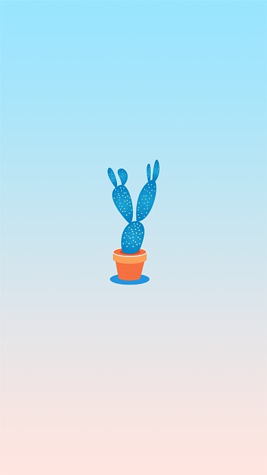 仙人掌插画手机壁纸