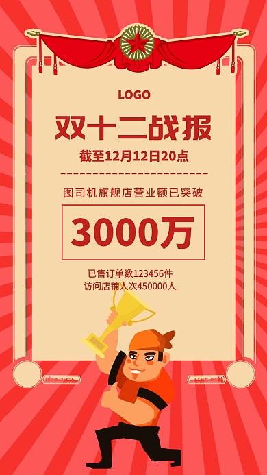 双十二战报手机海报