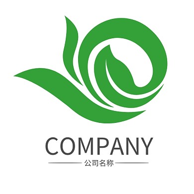 清新绿色波浪企业logo