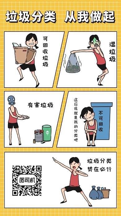 垃圾分类漫画海报