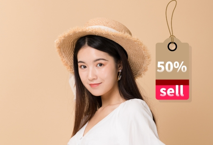 简约创意服装销售手机海报
