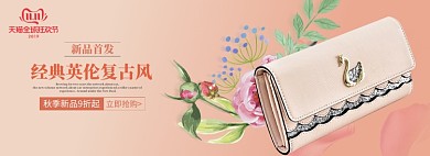 时尚简约清新手拿包双11电商海报