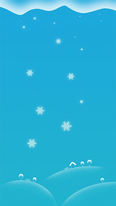 冬天雪花插画手机壁纸