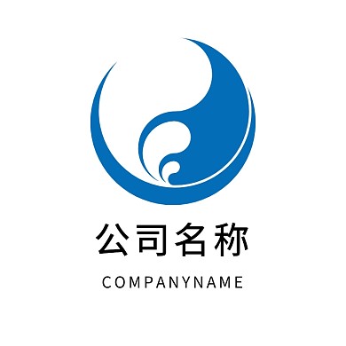 蓝色抽象企业图标设计
