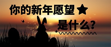 你的新年愿望是什么卡通手绘手机首图