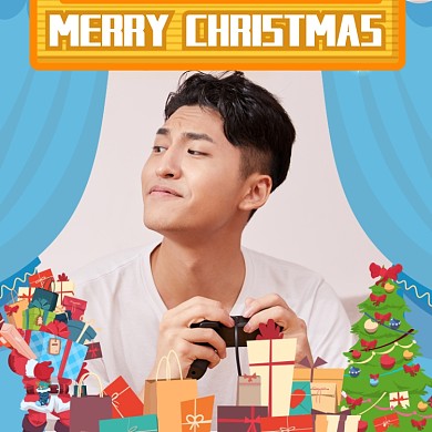 天蓝清新圣诞快乐头像淘宝直通车图片