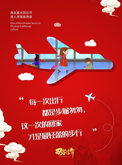 简约大气春节回家过年海报