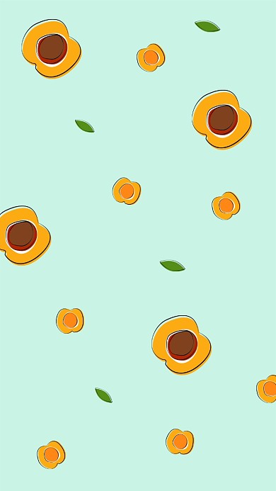 水果插画平铺手机壁纸