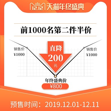 橙色白色表格打折降价通用直通车