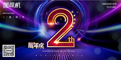 时尚渐变大气周年庆展板