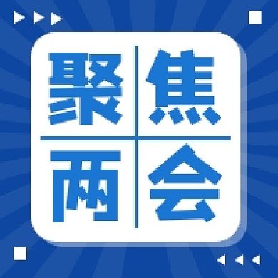 聚焦两会蓝色简约公众号次图