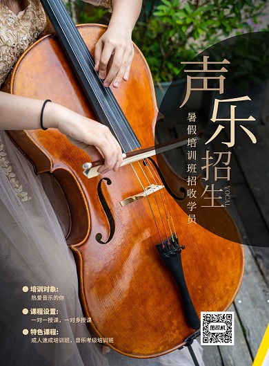乐器培训班招生印刷海报