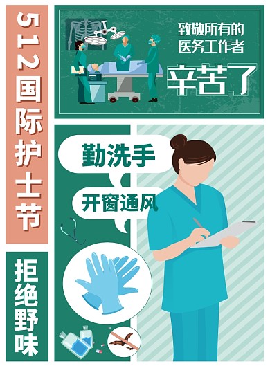 拒绝野味国际护士节系列海报